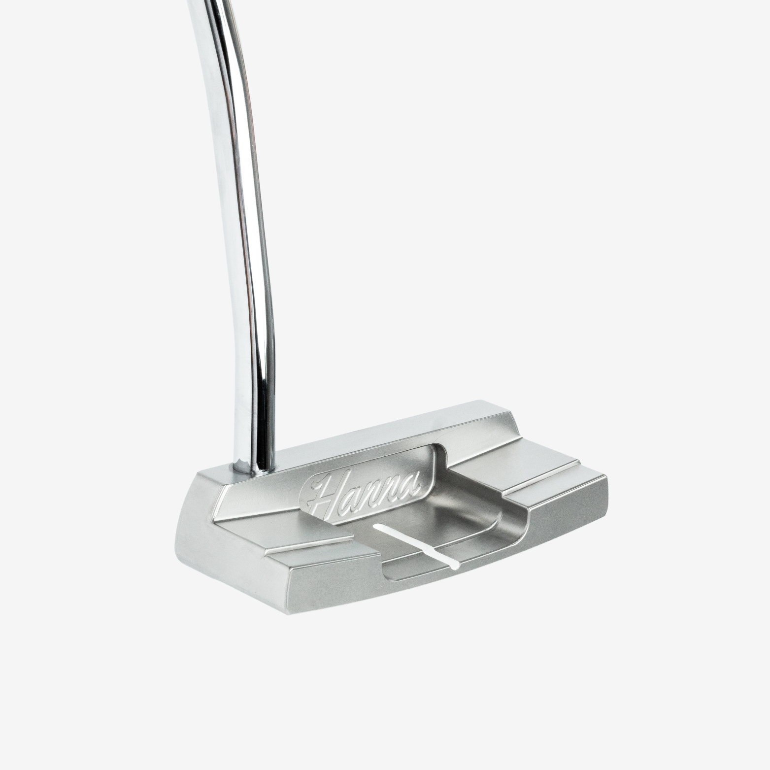 Side view of double wide blade milled putter.